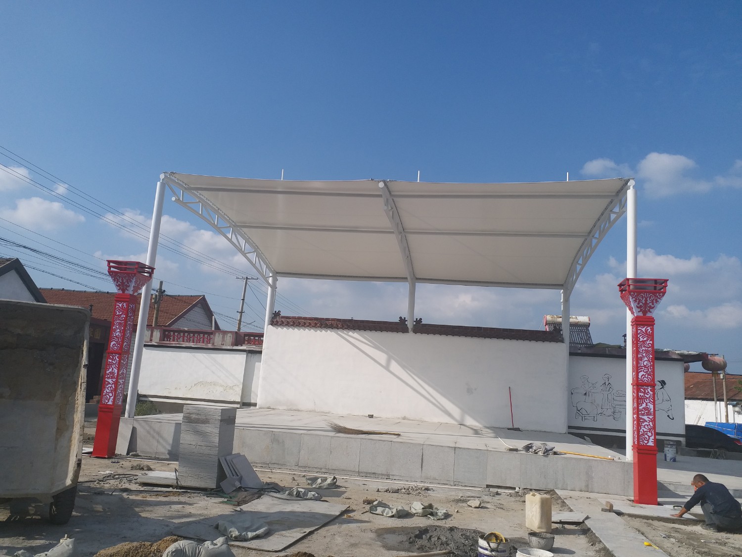 膜结构充电桩车棚