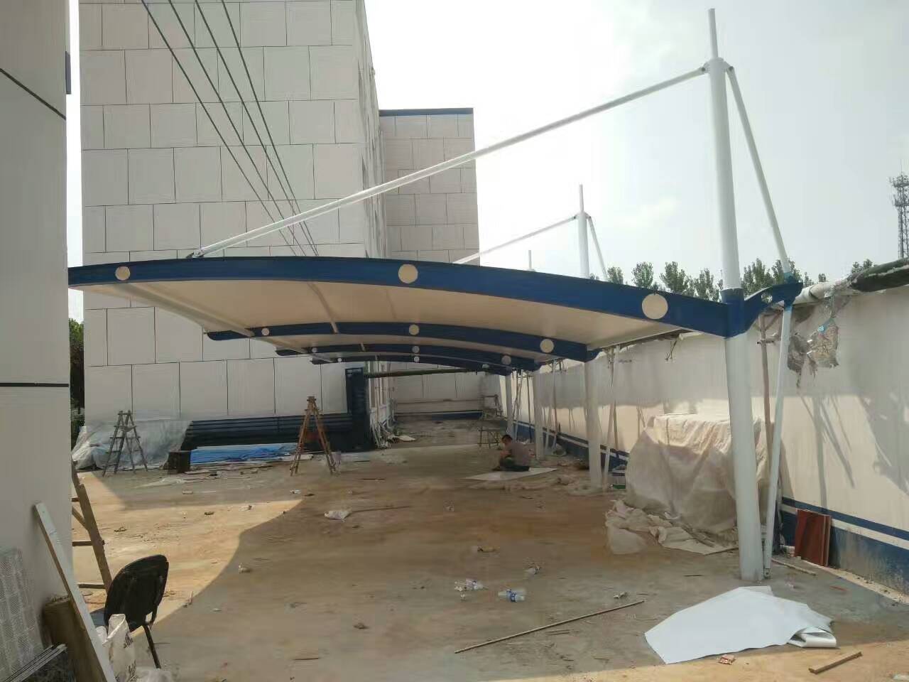 膜结构充电桩车棚